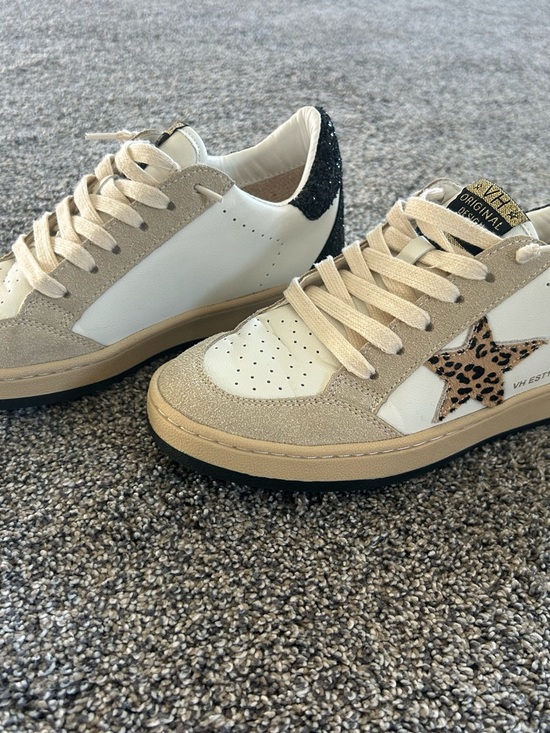 Vintage Havana Shoes - Vintage Havana White, Beige & Black Leopard Star Sneakers